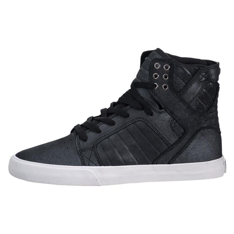 Buty Supra SKYTOP - Sneakersy Wysokie Damskie - Czarne (JCRG-29864)